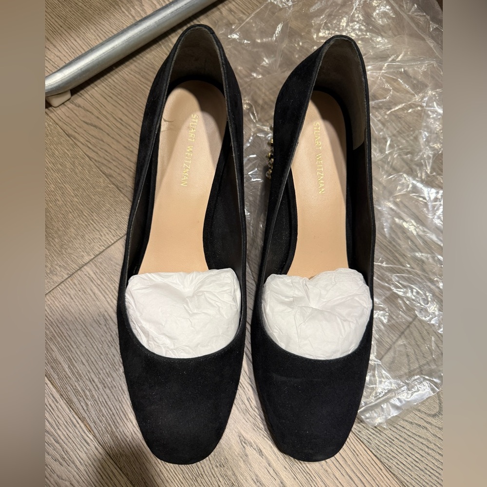 Stuart Weitzman Black Suede Flats